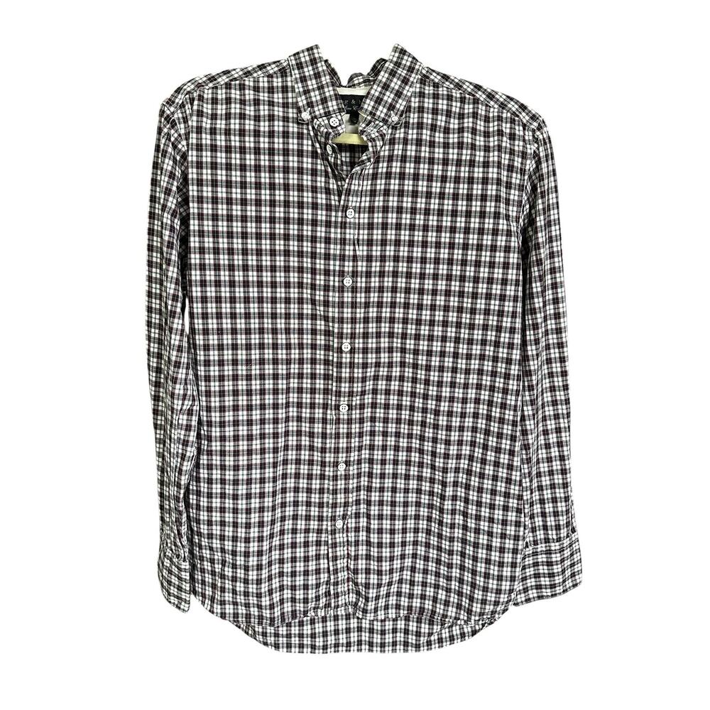 Rag And Bone Multicolor Plaid Button Down Shirt M… - image 1